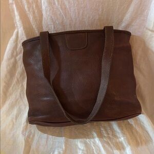 Ghurka Chestnut Brown Tote Bag with Textured Fabric and Long Straps